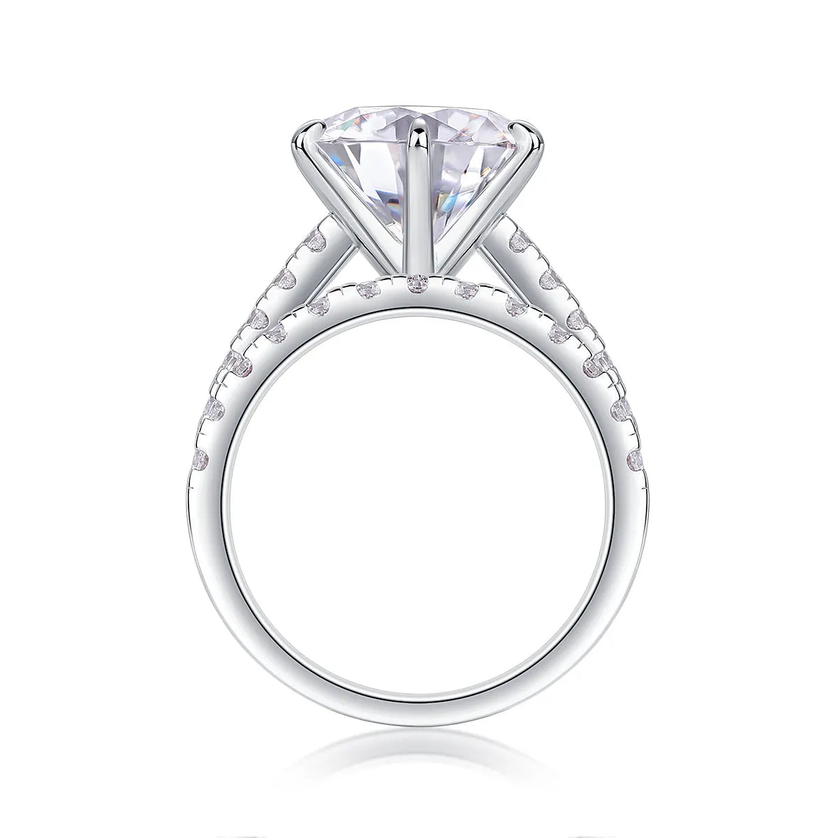 5-carat moissanite diamond look ring set S925 silver platinum plated with GRA certificate gift box