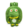 Soft plush dinosaur backpack for children with embroidery design in blue colour option