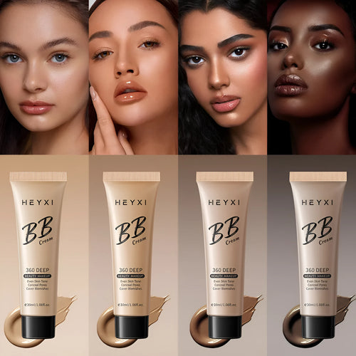 Waterproof sweat-proof BB cream in four colour shades 01 02 03 04