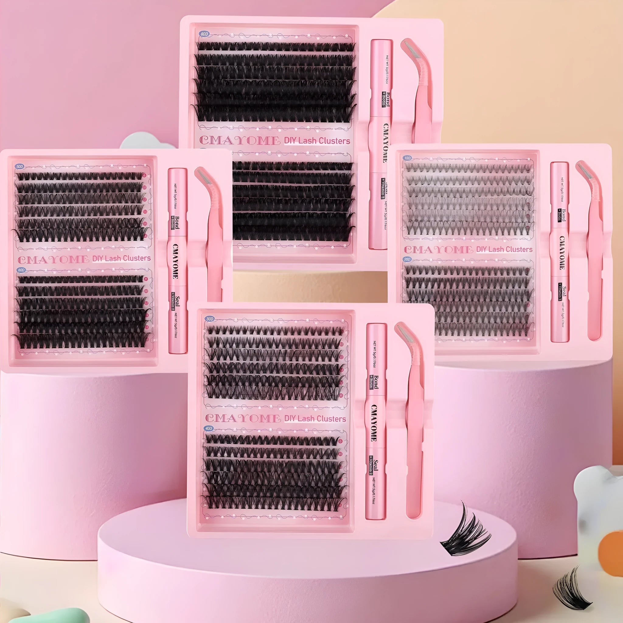 DIY single cluster false eyelashes individual artificial fibre lashes for custom volume
