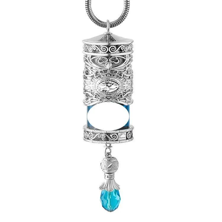 Alloy car suspension hanging pendant cylindrical shape with aroma function, Golden Magic or Silver Magic finish