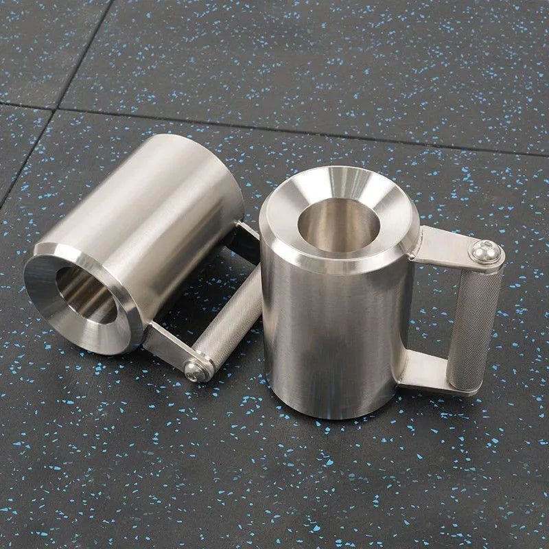 Silver stainless steel dumbbell cup overweight weighing 8kg with cast iron core