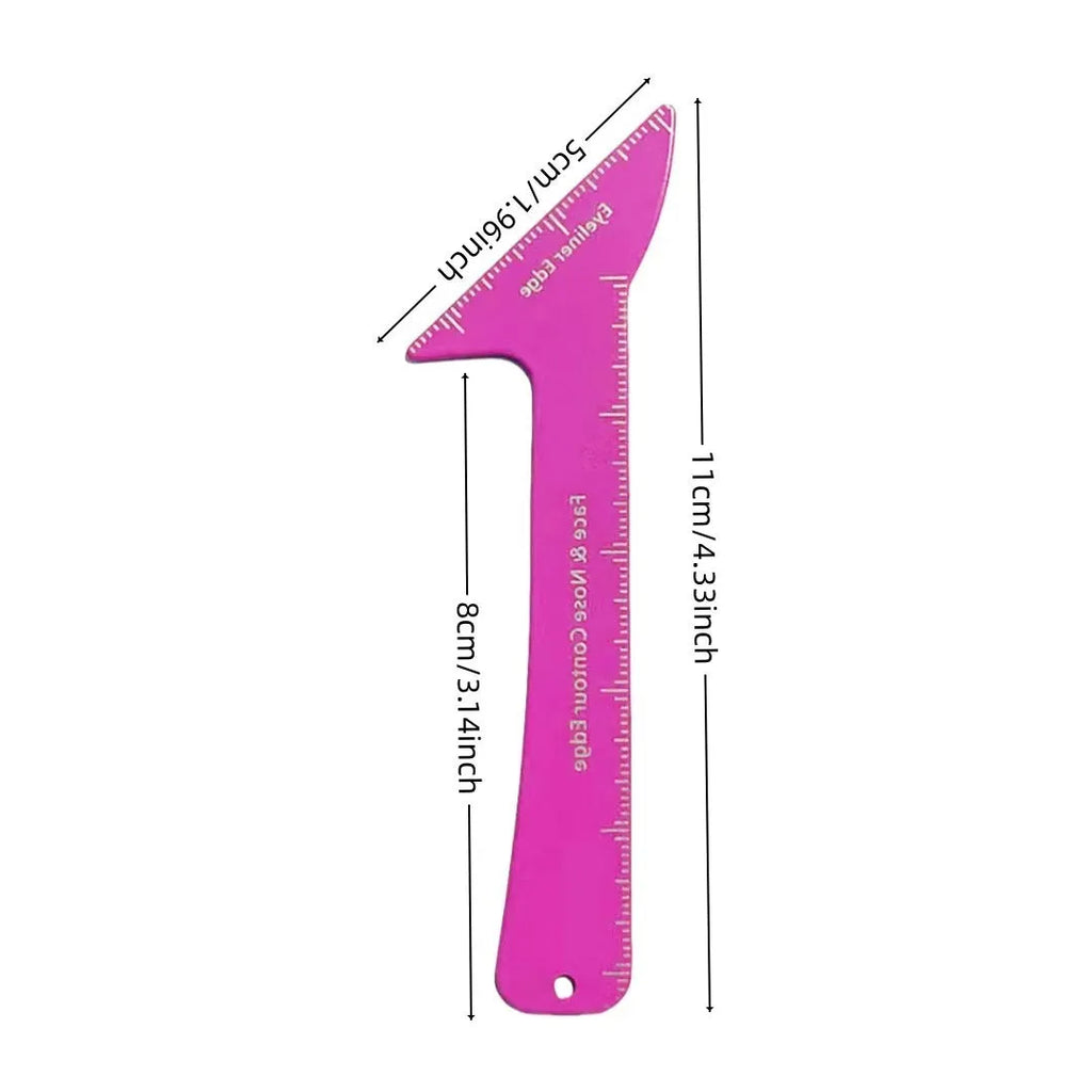 Reusable 3-in-1 eyeliner stencil tool for hooded eyes showing winged eyeliner, eyebrow and contour templates