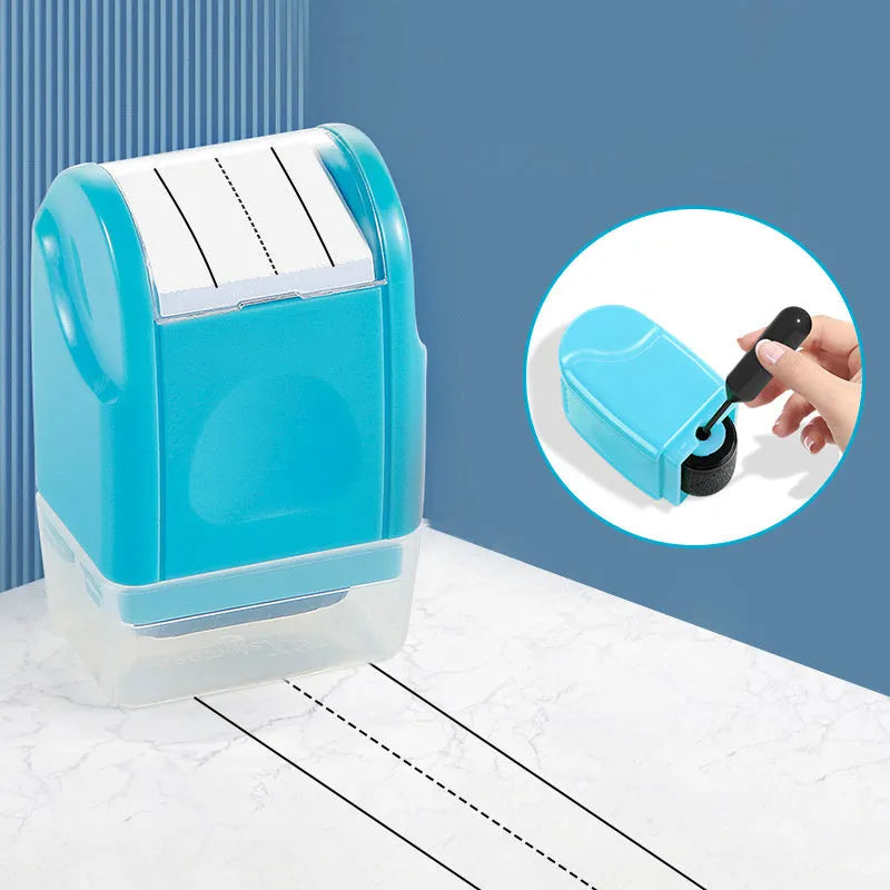 Rectangular plastic roller seal for English line marking in seven colour options