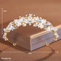 Alloy pearl crown headdress for women with gold electroplated finish and European styling