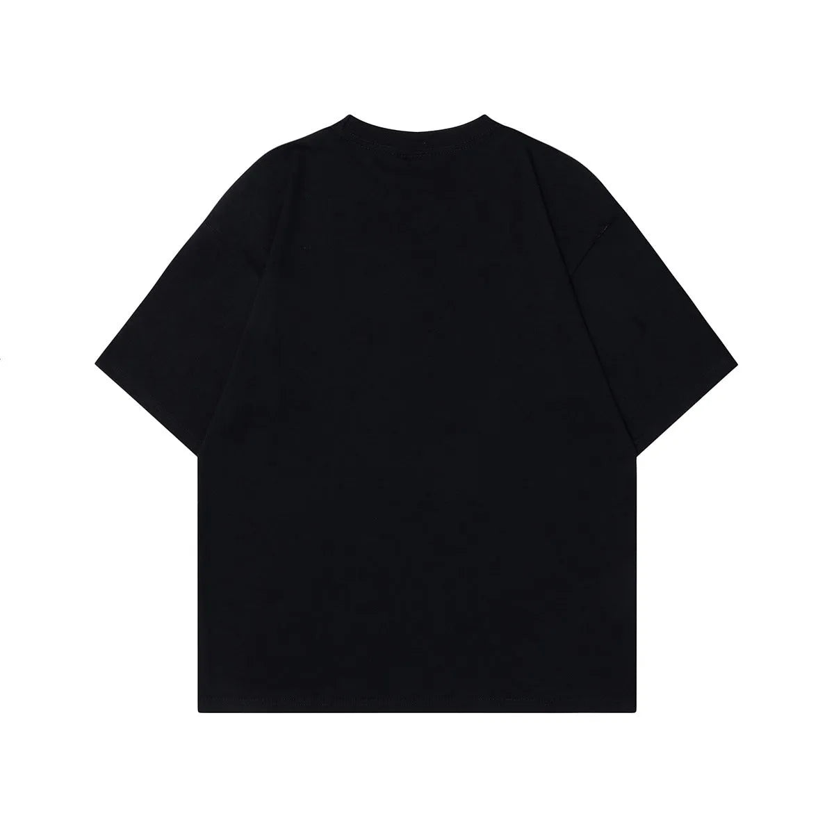 Men's grey retro character design cotton T-shirt on hanger