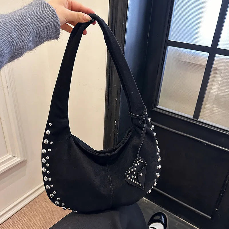 Soft plush casual tote handbag in retro style, shown in a selection of colours including black, brown, green, red, and coffee.