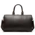 Men's leather excursion travel bag in black or coffee colour with single strap