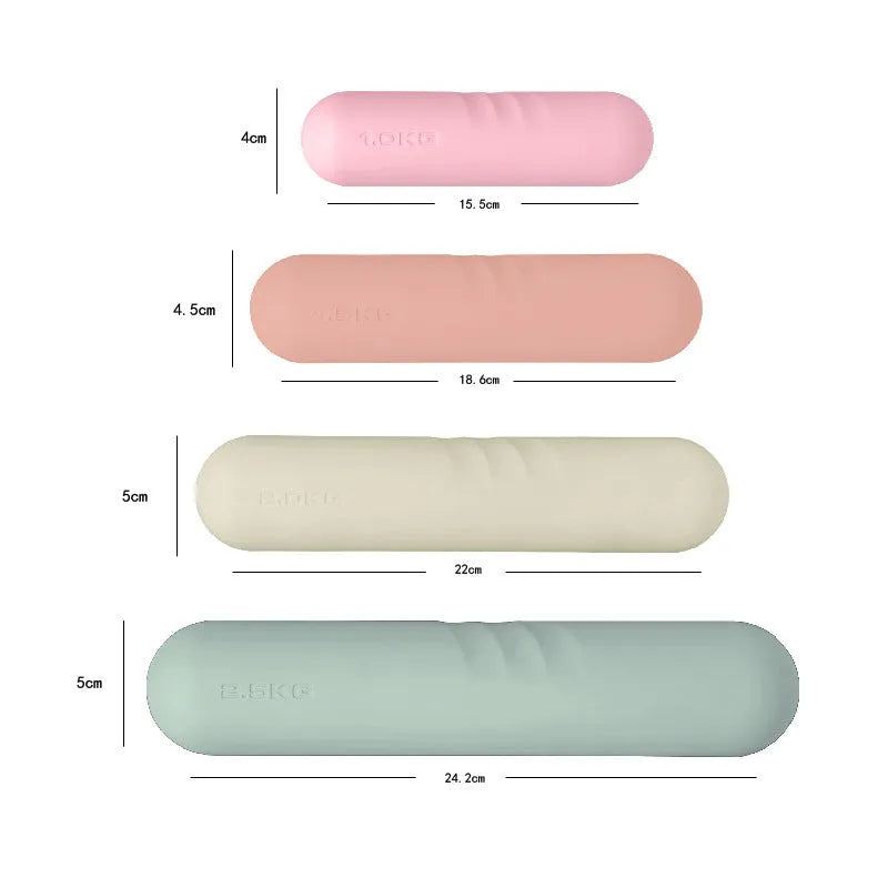 Silicone edging hand-drawn dumbbell stick in selection of colours with cast iron construction