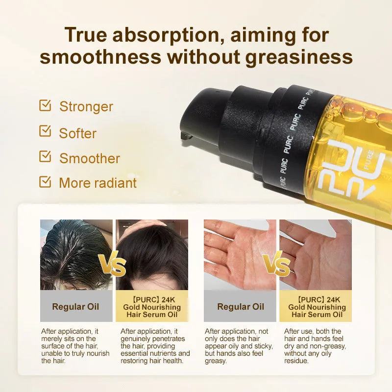 Yellow 50ml hair care essential oil bottle for scalp and frizz treatment.