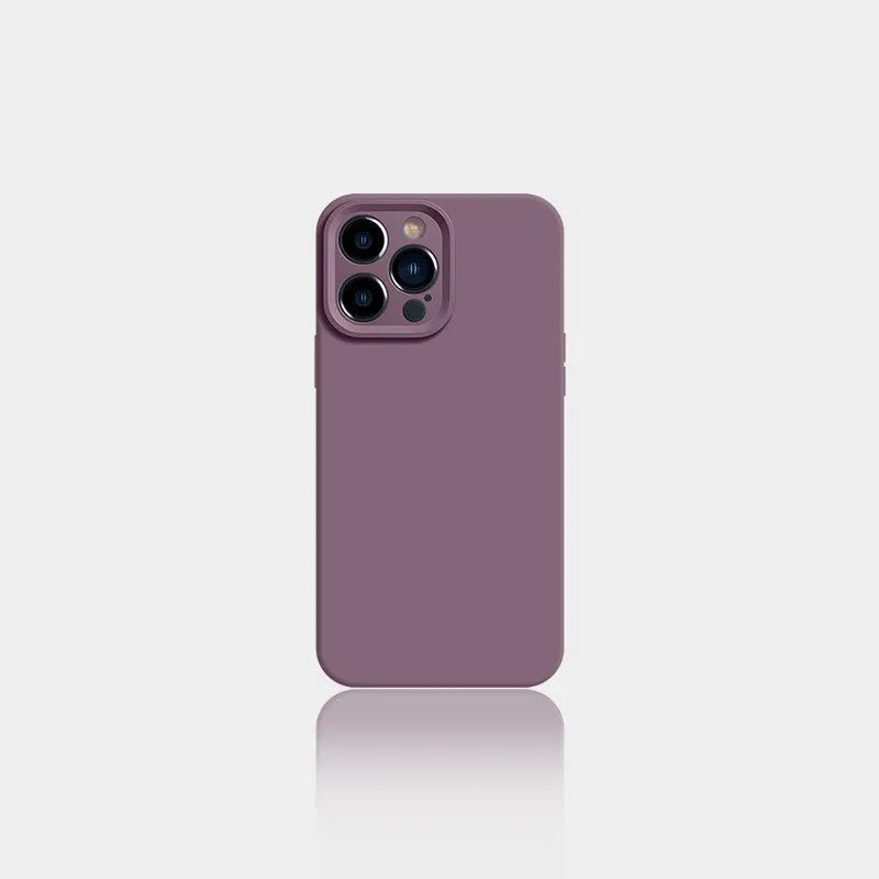 Liquid silicone solid colour phone case for iPhone 14 in antique white with anti-slip surface