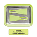 Green handheld fried yogurt machine with 22.5x17.5 cm dimensions and aluminum gasket