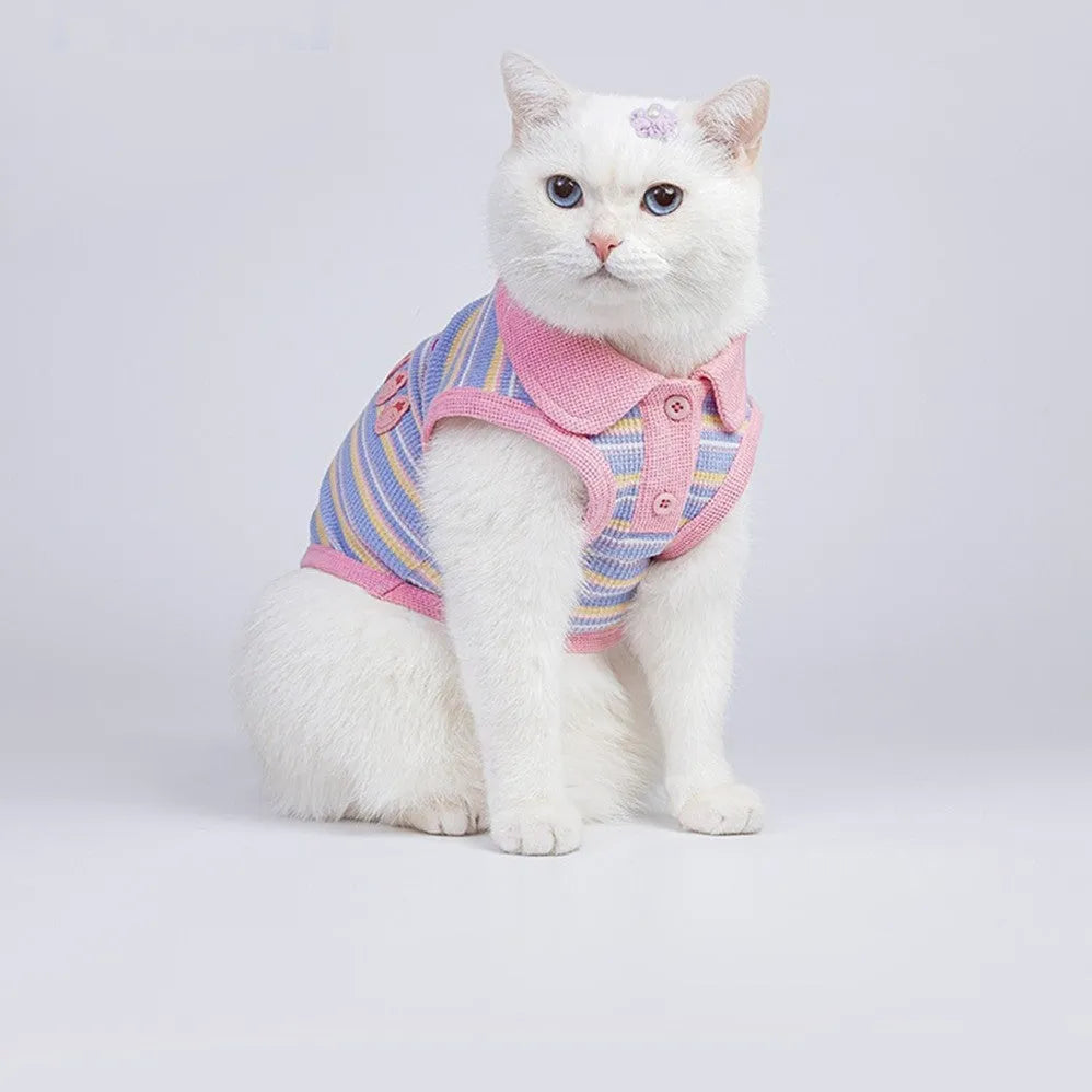 Pink purple dog autumn vest shown with size chart displaying weight ranges from 1.50kg to 11.50kg