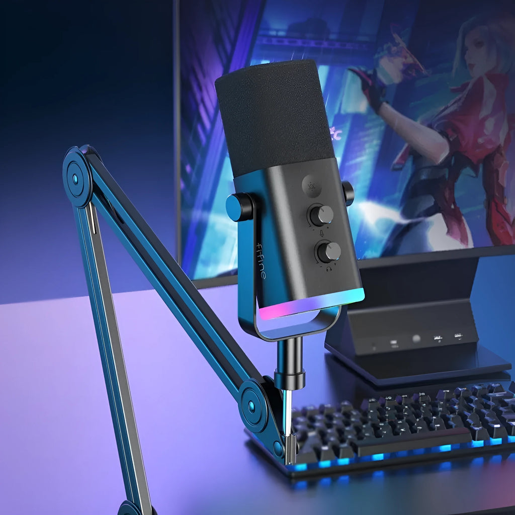 Dynamic noise reduction microphone in ABS PC housing with XLR cable and mounting bracket