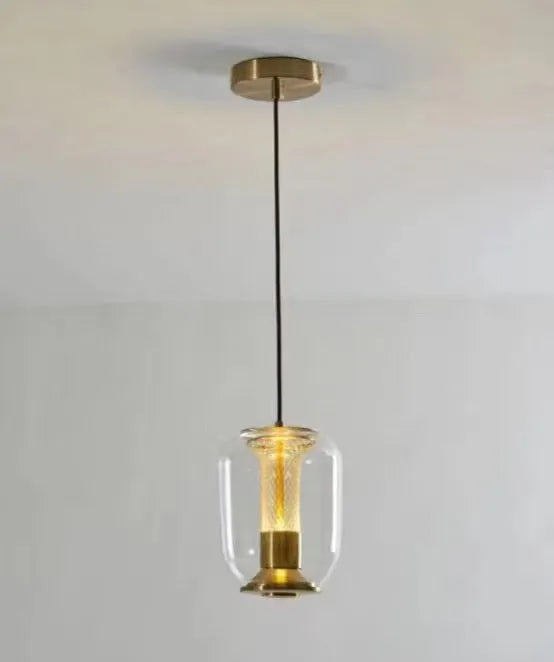 Minimalist Nordic chandelier in smoky grey, cognac, or transparent colour, 16cm diameter by 20cm height