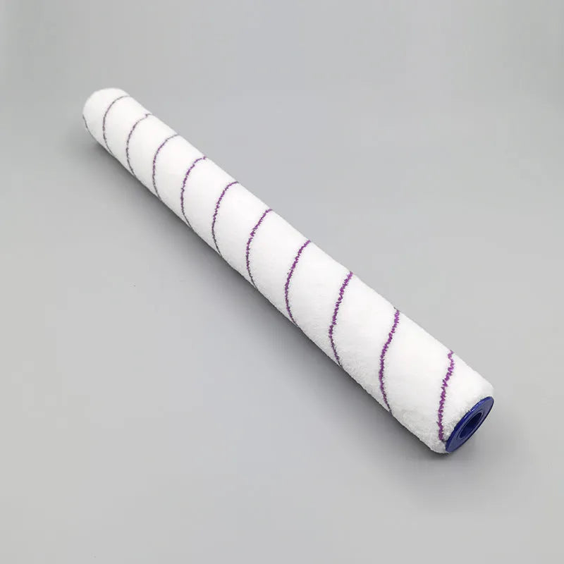18-inch paint roller with extension handle and three brush heads in different hair lengths for wall painting