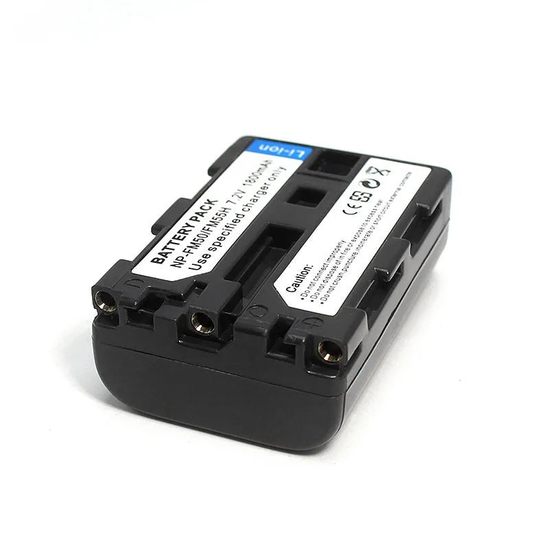 Black Sony NP-FM50 compatible charging set with battery and charger