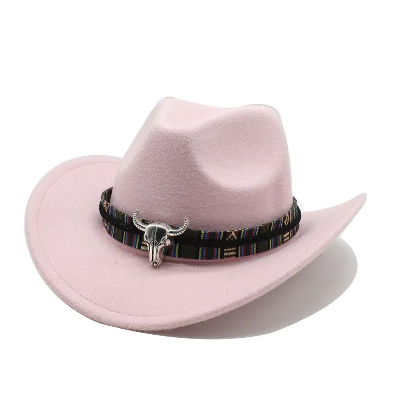 Polyester cowboy hat with bell crown in multiple colour options showing Western styling