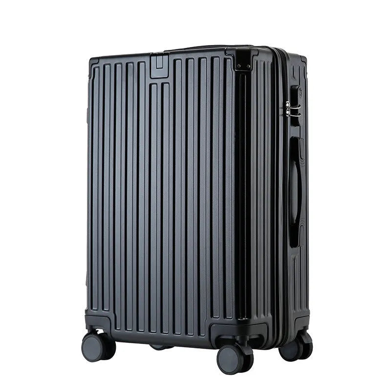 Aluminium frame ABS PC trolley case in avocado green with universal wheels and a USB port.