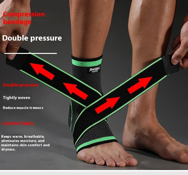 Sports ankle support for basketball running mountaineering in orange black green colours