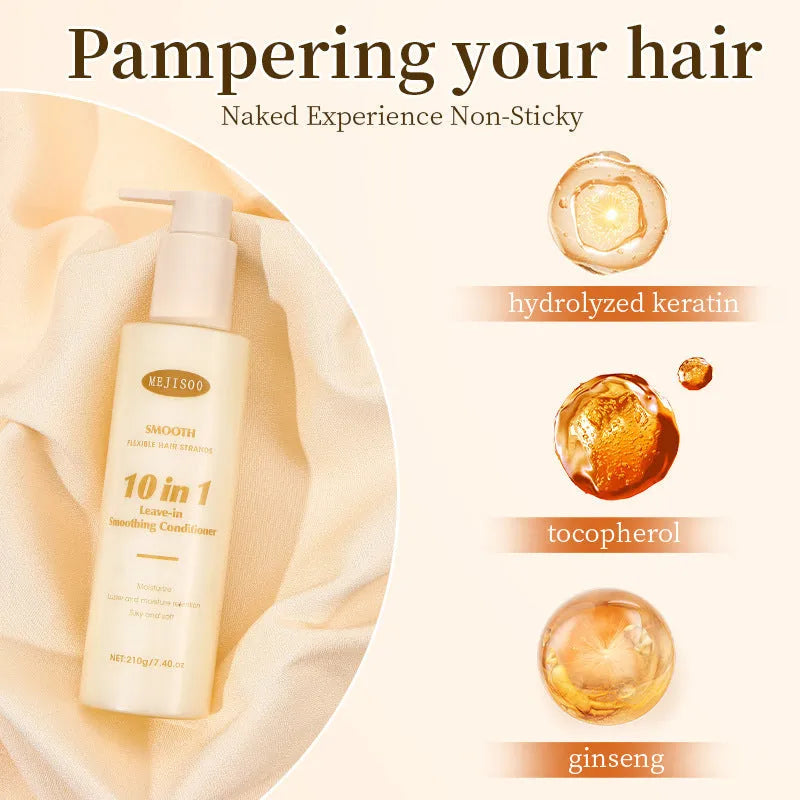 Wash-free Soft 10-in-1 Hair Conditioner 210g bottle for ladies frizzy hair treatment