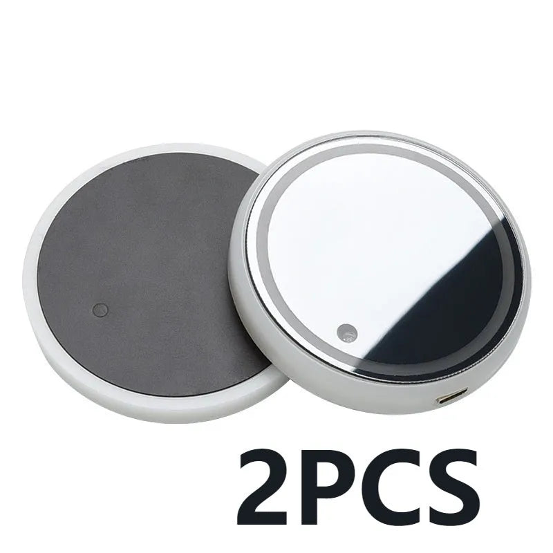 LED light-up coaster for car cup holder showing colourful illumination and 68mm diameter