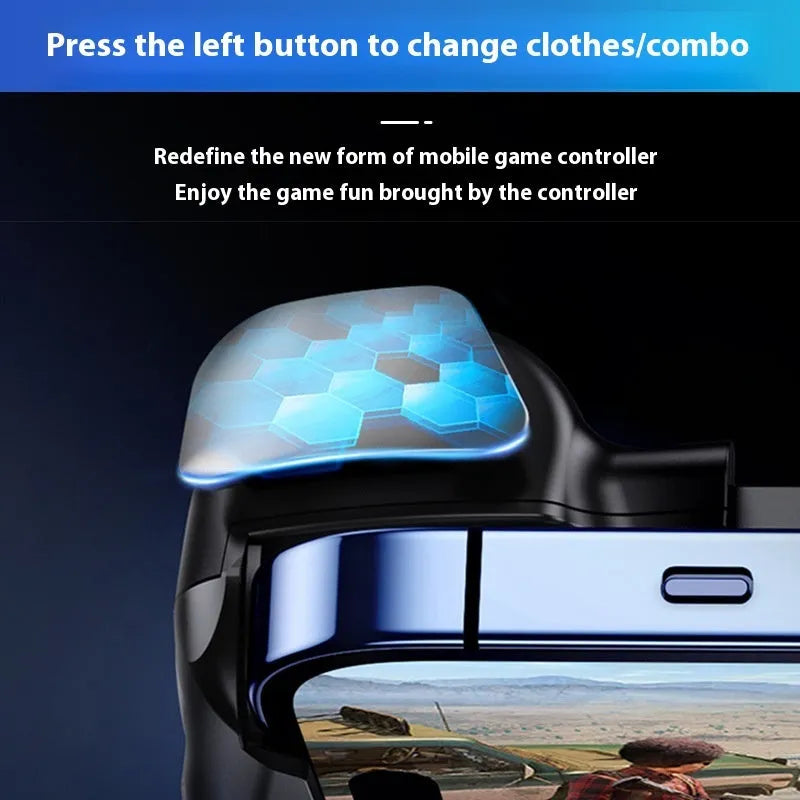 Mobile phone semiconductor refrigeration cooling gamepad with one-key button black front view