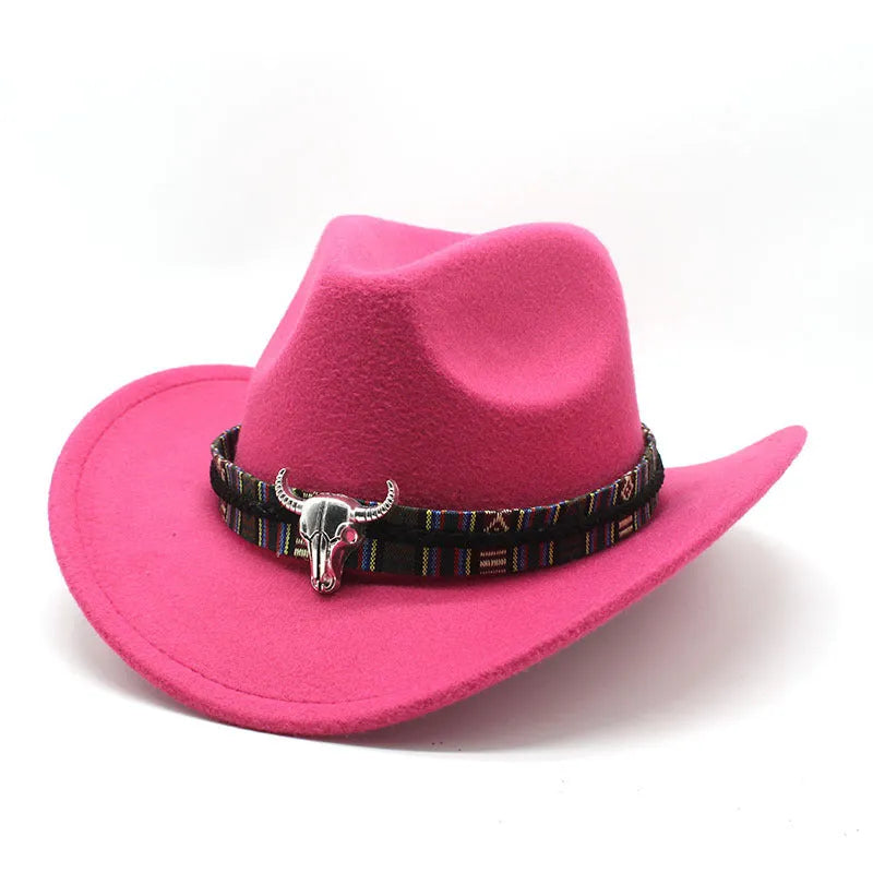 Polyester cowboy hat with bell crown in multiple colour options showing Western styling