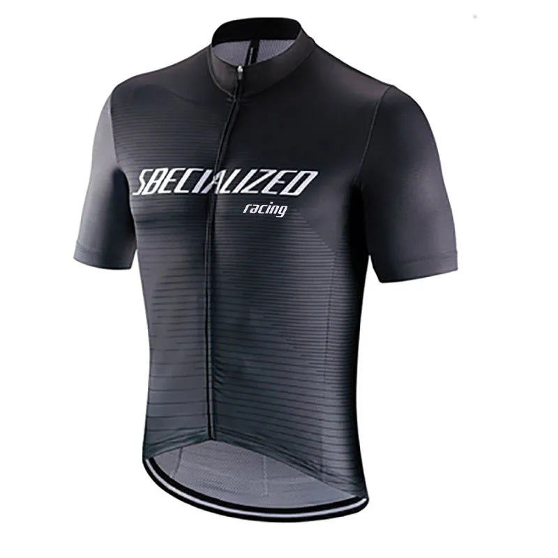 Summer men's mountain bike jersey suit with gel breathing pad, 80% polyester 20% Lycra, available in multiple colours