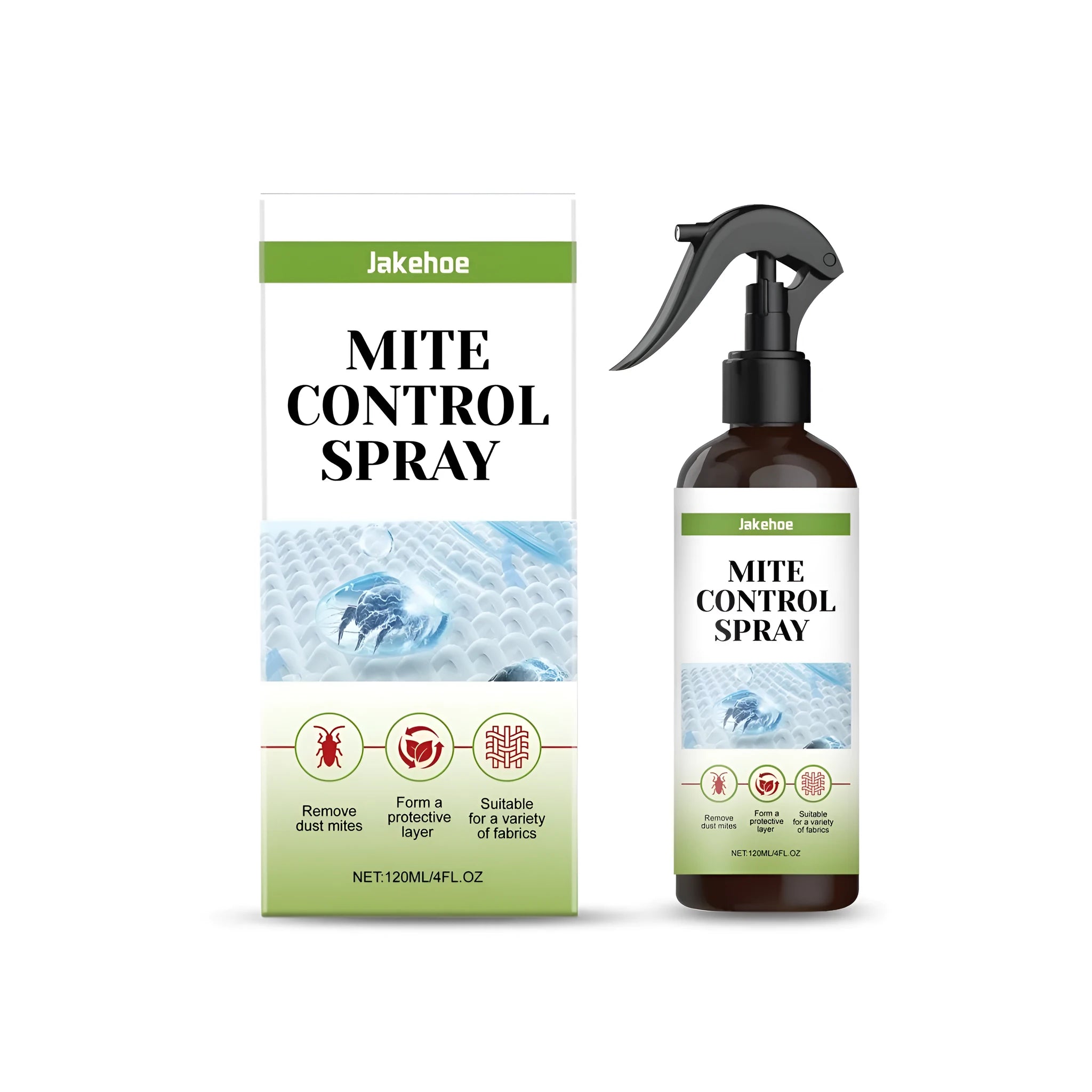 120ml mite control spray bottle for use on mattresses and household fabrics