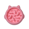 Green pet slow feeder bowl with raised internal maze design for dogs and cats