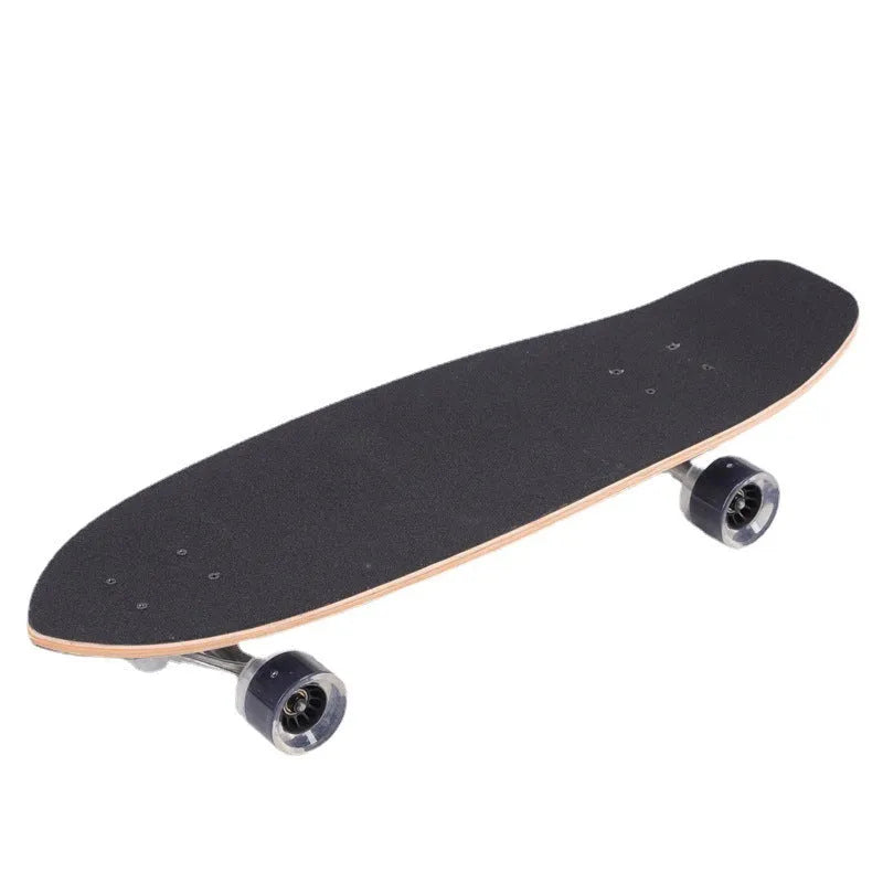 White wooden street scooter with 31-inch maple deck and wheels