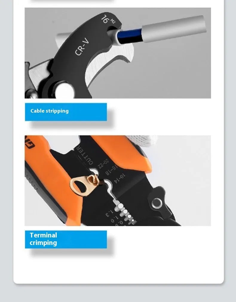 Fully automatic wire stripping pliers for electricians with box mounting