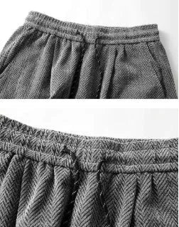 Plus size fleece-lined trousers with hollow-out design and straight-leg silhouette in three colour options