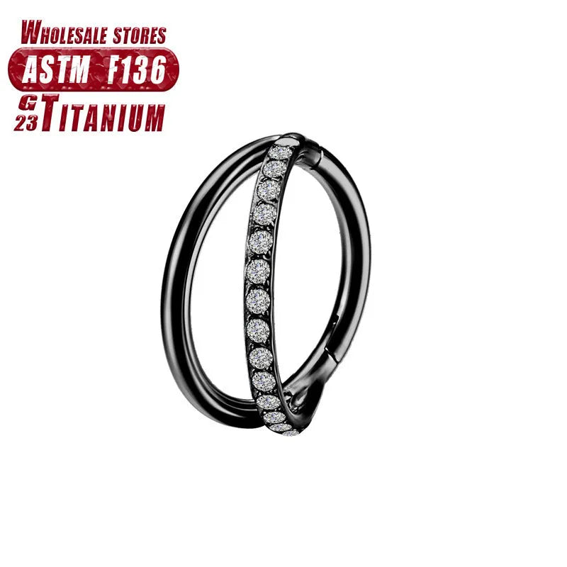F136 titanium alloy nose ring body jewellery in silver, gold, rose gold, black and colourful finishes