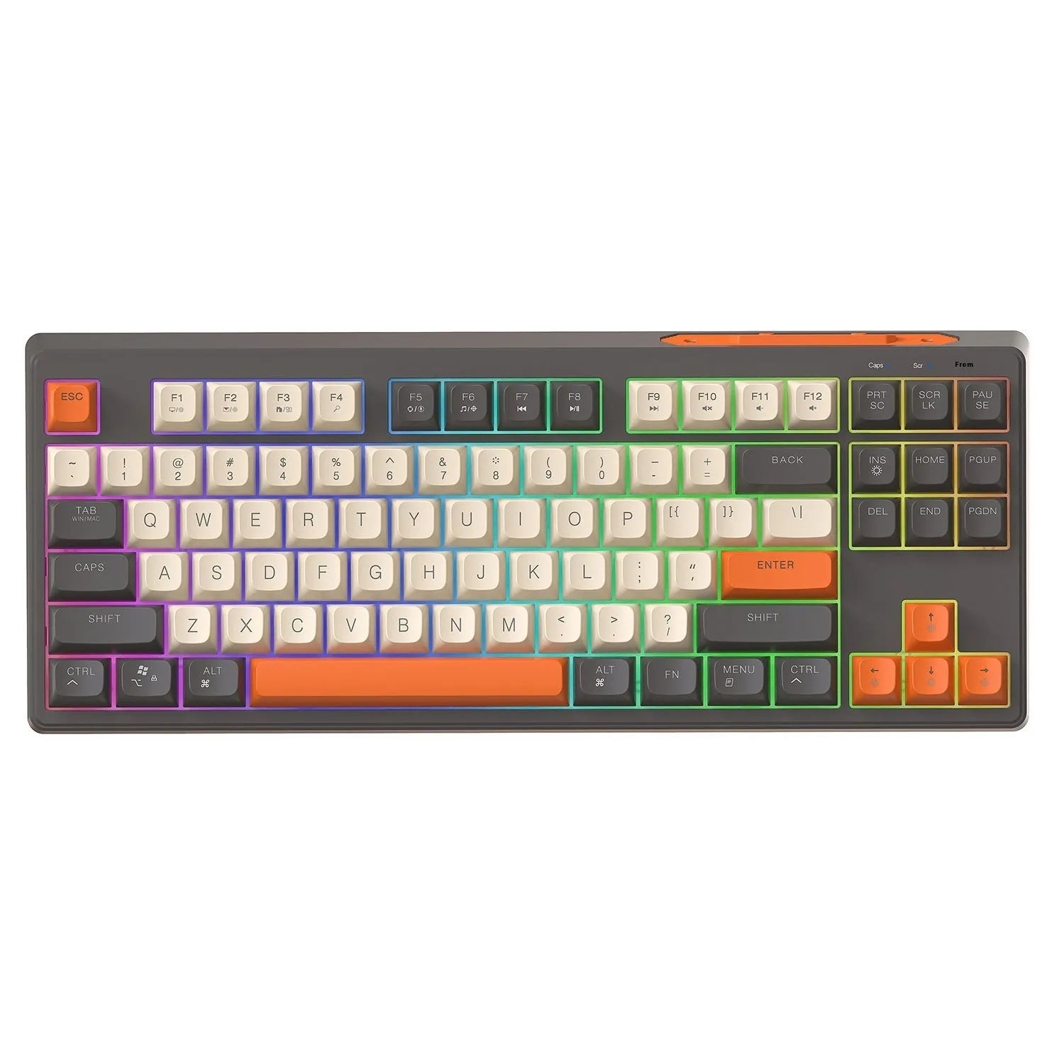 Wireless Bluetooth dual mode mechanical feeling keyboard in choice of four colours with USB receiver