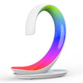 White swan decorative lamp with wireless charging pad and Bluetooth speaker functionality