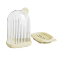 PET travel soap holder in cream white colour compact design for bathroom or travel