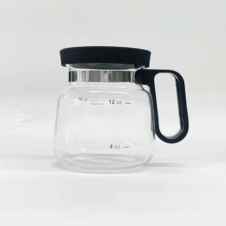 Transparent borosilicate glass coffee maker with silicone cover for pour-over brewing