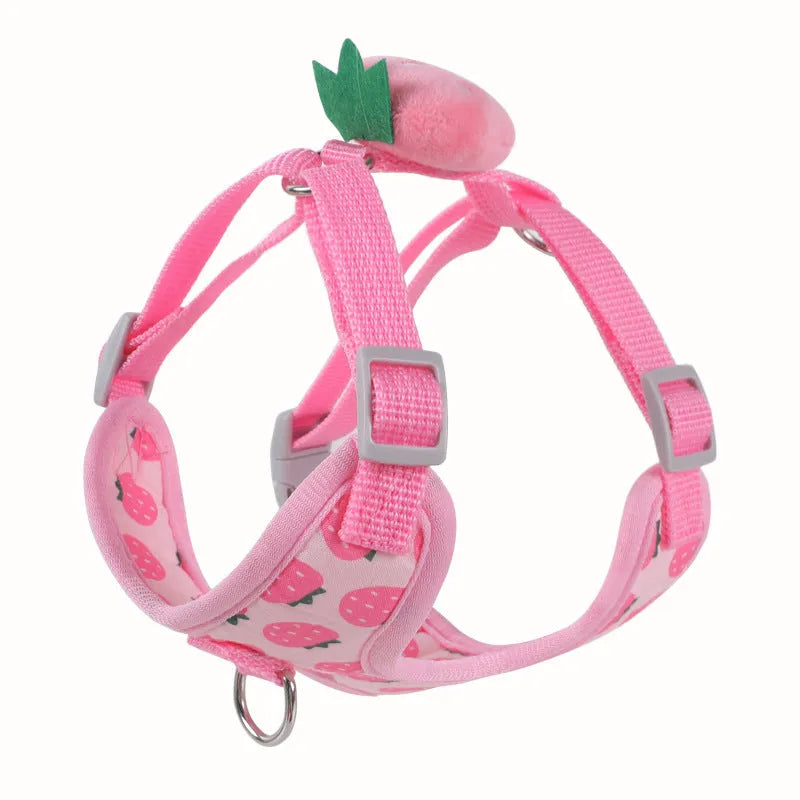 Reflective chest strap vest-style small dog walking lead in avocado colour with hand holding rope