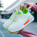 Men's blue casual sports shoes with cloth mesh upper and round toe design on a white background