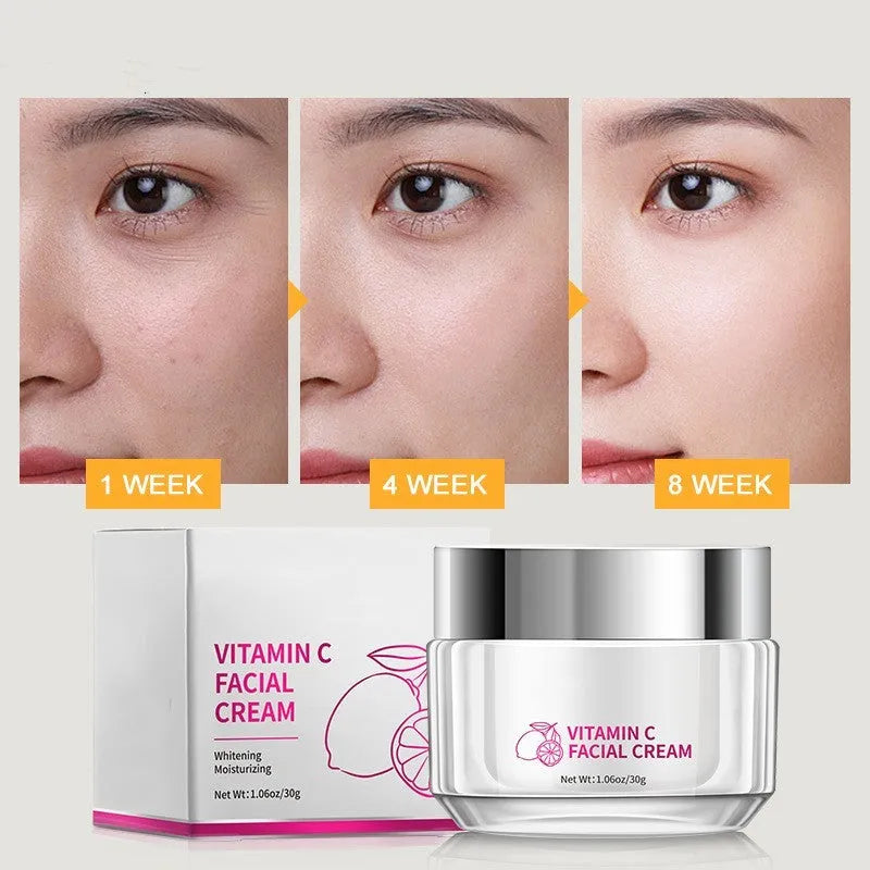 30g vitamin C face cream jar measuring 6x6x5.2cm for universal skin types