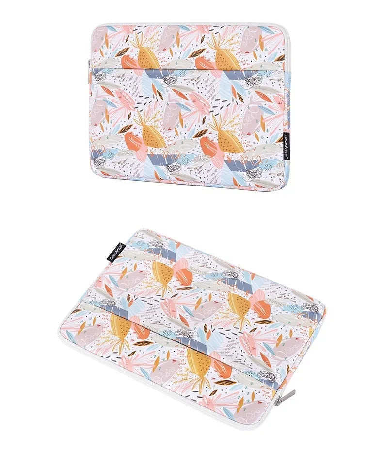 White 14 inch waterproof laptop inner bag made from PU leather with anti-shock protection