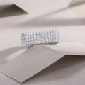 Starry Night Sky moissanite wedding ring set on S925 silver platinum-plated band in size 6