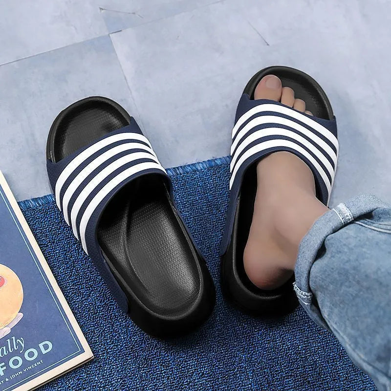 A pair of casual sport-style slippers with an EVA sole and PVC upper, shown in one of the available colour options.