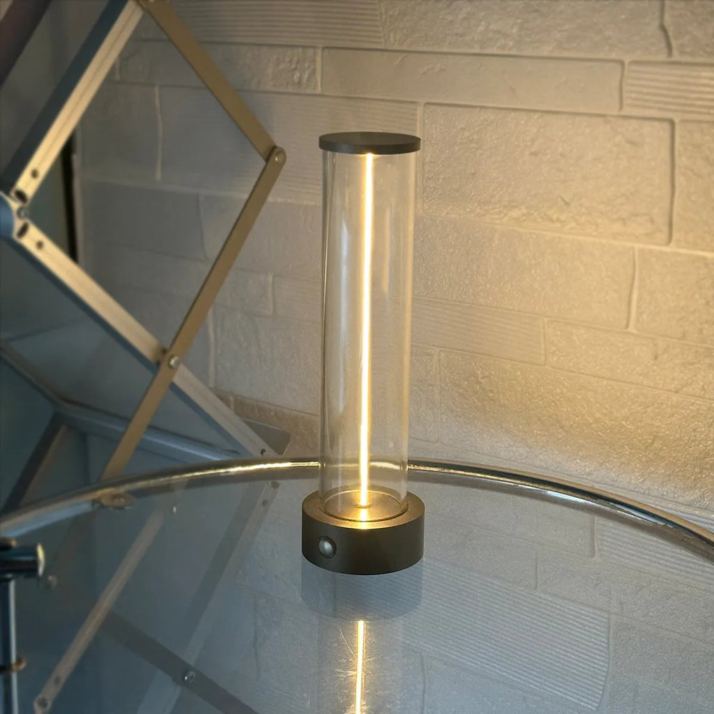 Glass LED light strip with magnetic suction base and USB charging cable