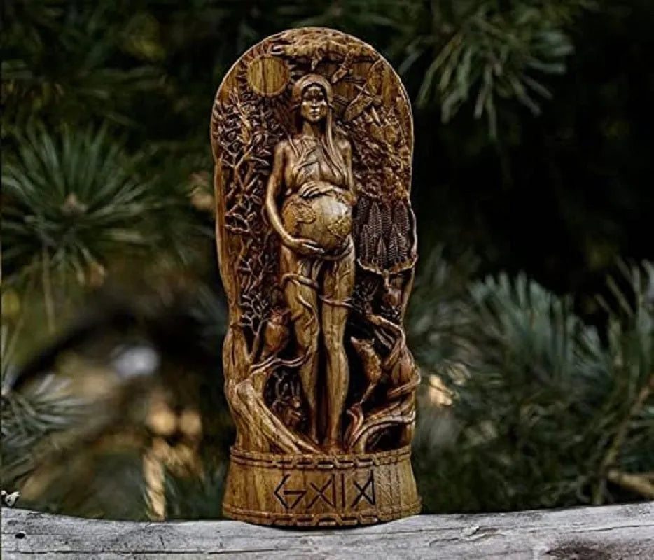 Detailed resin Greek goddess statue for altar or garden, 22cm tall in one of three colours.