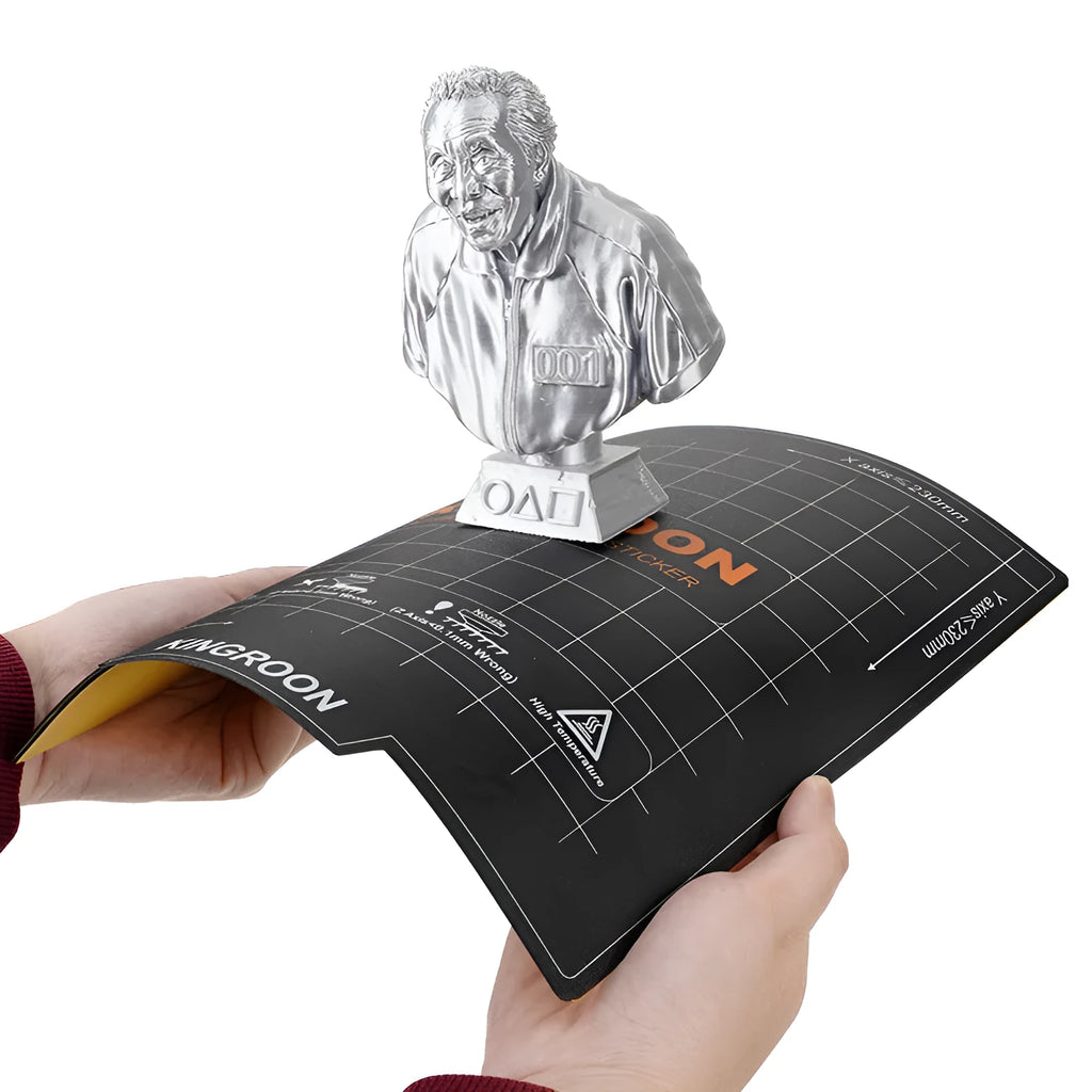 Three sizes of magnetic 3D printing platform film with anti-warping edge, 180mm, 235mm, and 310mm square sheets