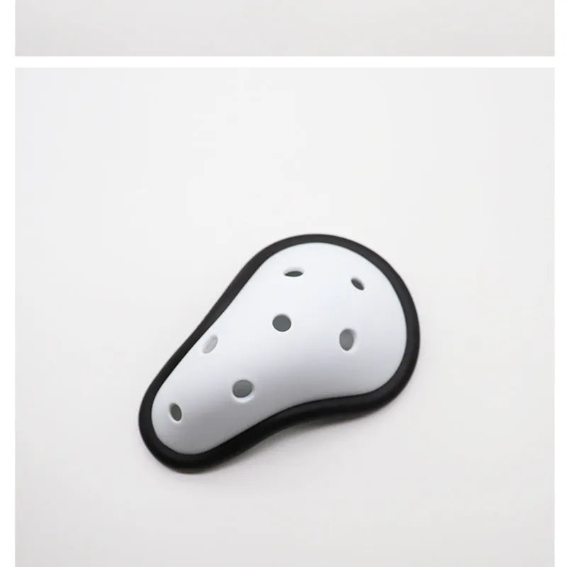 Rubber sports genital protector for adult and children's use in hockey, rugby, boxing, and martial arts