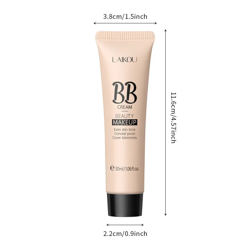 30ml tube of Natural Makeup BB cream in nine shades from Ivory White to Brown.